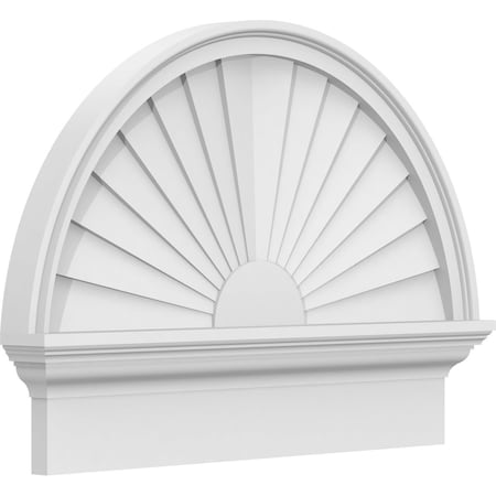 Ekena Millwork Half Round Sunburst Architectural Grade PVC Combination Pediment, 26"W x 19-3/4"H x 2-3/4"P PEDPC026X200HRO01